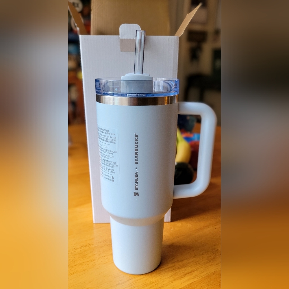 Starbucks Stanley Spring 2024 Spring Blue Tumbler with Handle 40 Oz In Hand New